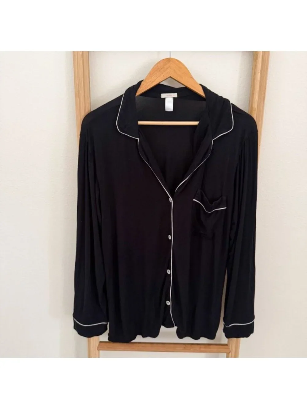 Eberjey Gisele TENCEL™ Modal Long Sleeve Pajama Top Black Size Small